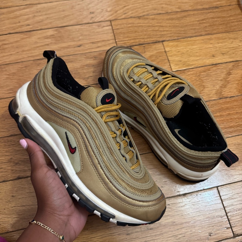 Nike Air Max 97 Metallic Gold with Black and Red